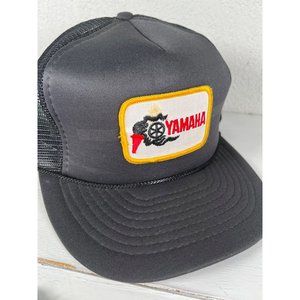 VTG  RARE Yamaha black truck hat NISSIN mesh SNAPBACK CAP 100% polyester  one si